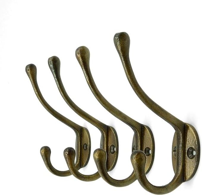 4 Pack Wall Mounted No Damage Adhesive Hooks Farmhouse Coat Towels Hats Hooks