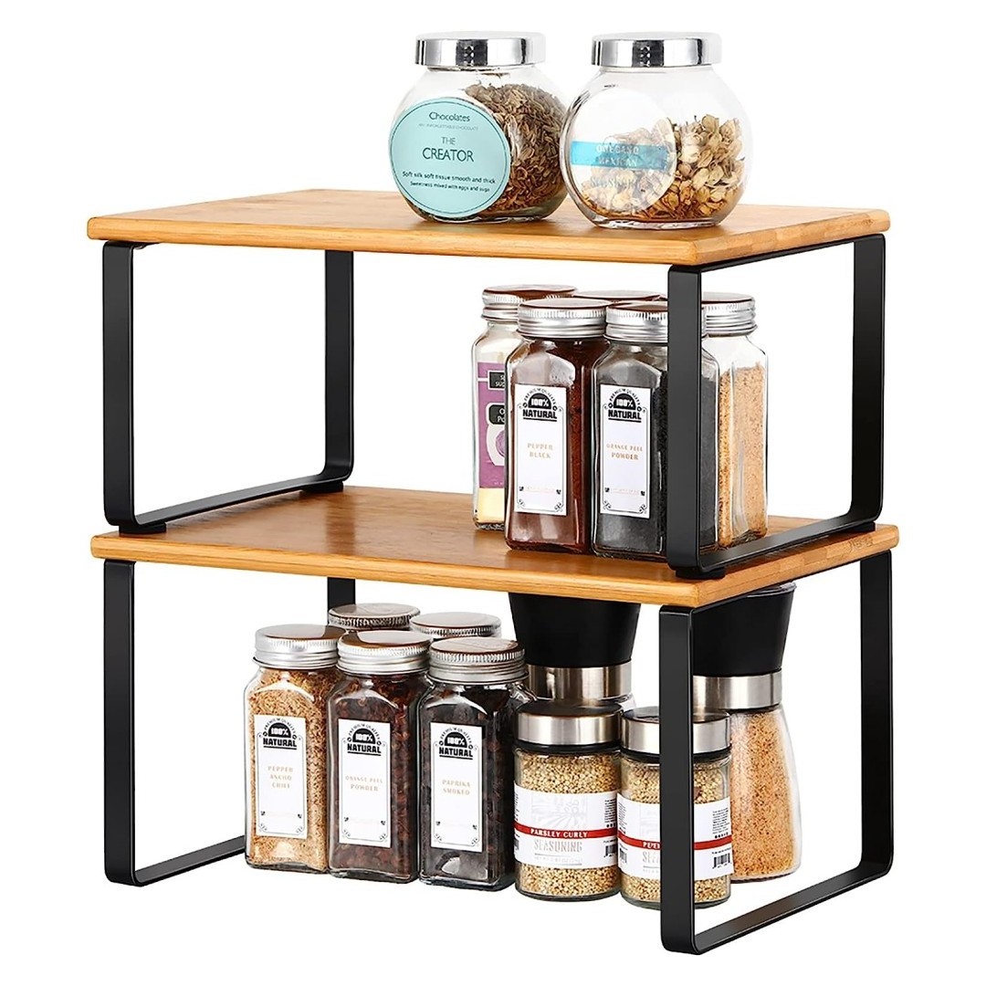 Bamboo Kitchen Storage Shelves for Cupboard Countertop