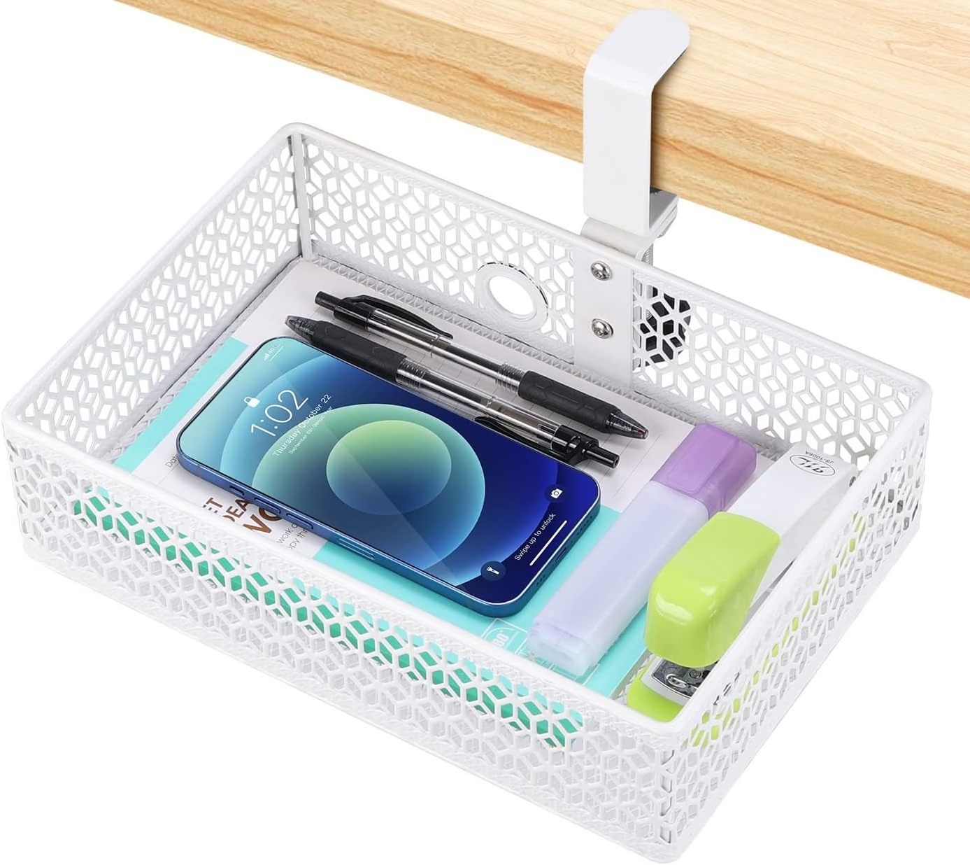 Drawer Under Desk Storage Organizer, Clamp on Desk Drawer, Under Desk Storage, Clamp Drawer Basket, Hanging Desk Storage