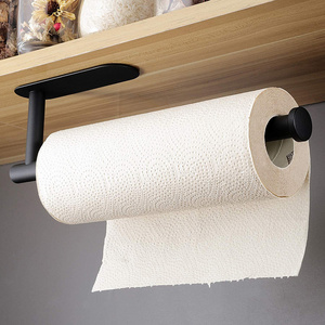 Kitchen or Bathroom Self-Adhesive or Drill Mounting Paper Roll Holder Paper Towel Holder Under Cabinet