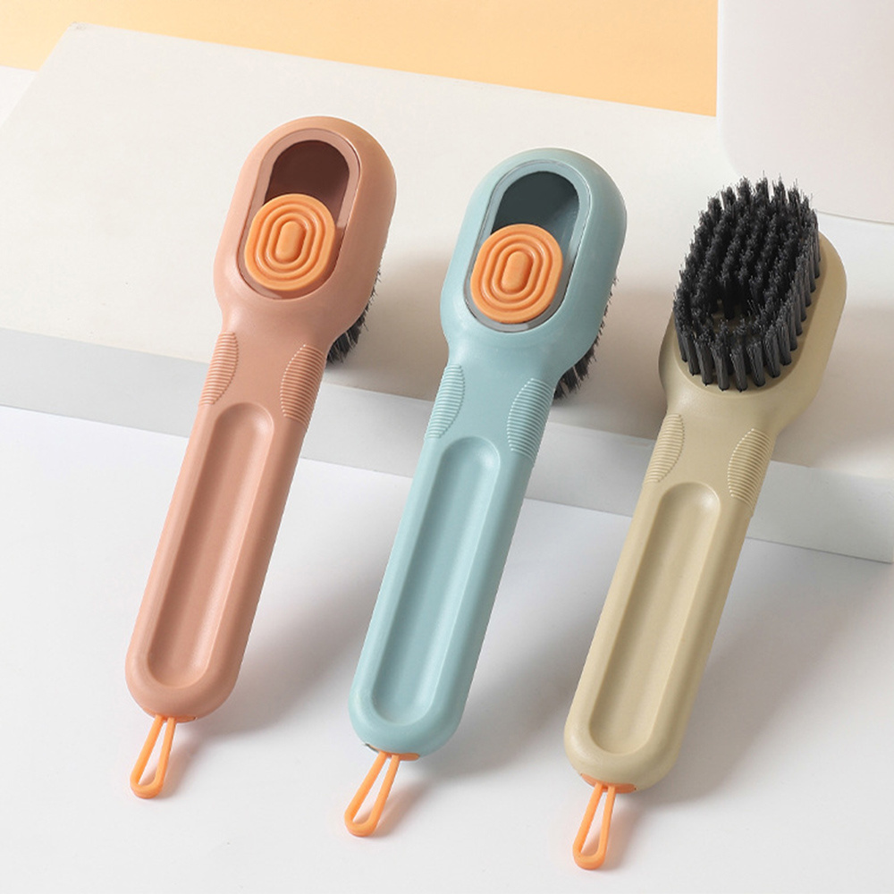 Kitchen Cleaning Brush 2 In 1 Long Handle Cleaning Brush With Sponge Dispenser Dish Washing Brush Kitchen Tools Custom Color Box