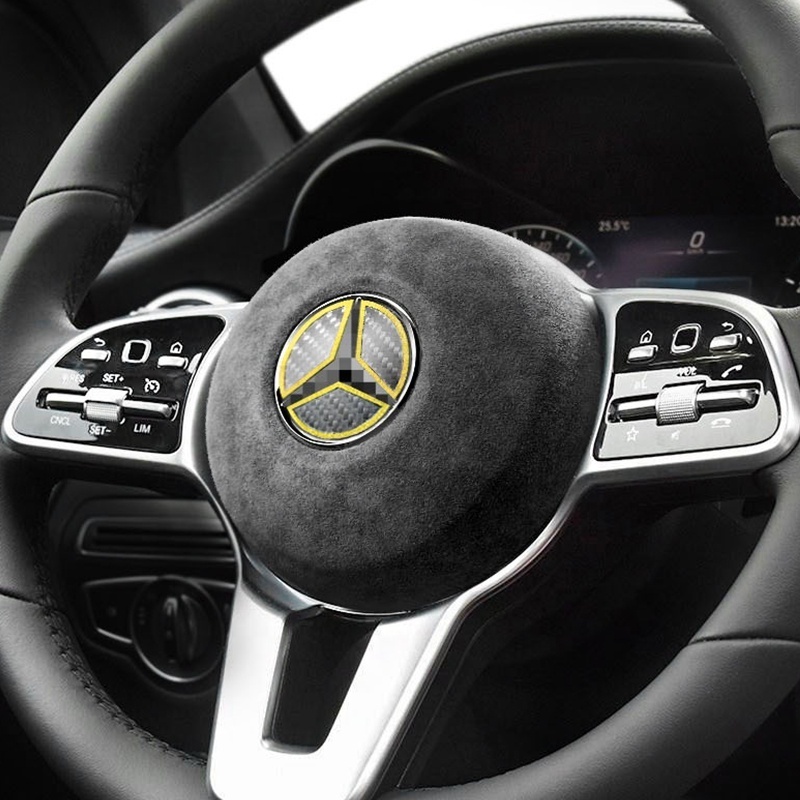 Alcantara Steering Wheel Cover Sticker For Mercedes C class EQA EQC GLA GLC GLB 2019-2022 Car Interior Accessories