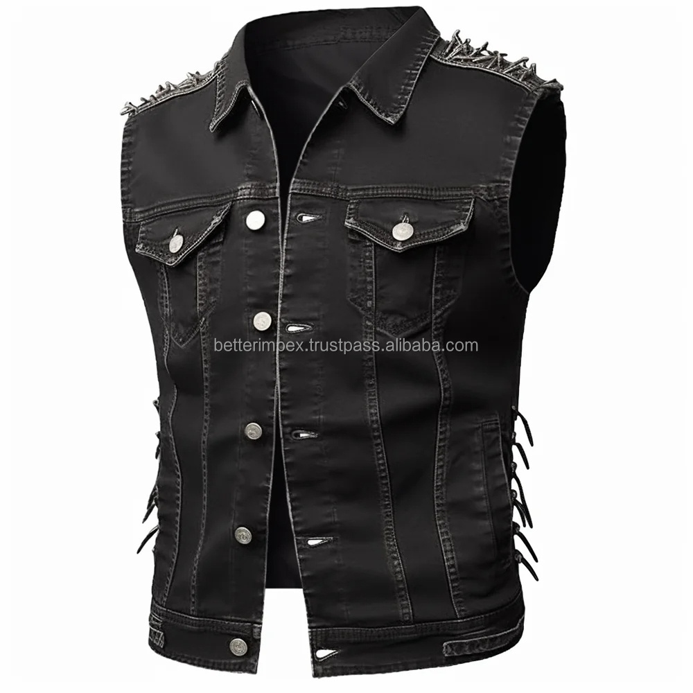 Fashion Autumn Denim Vest Men Solid Vintage Jean Vest Stylish High Quality Casual Premium Vests