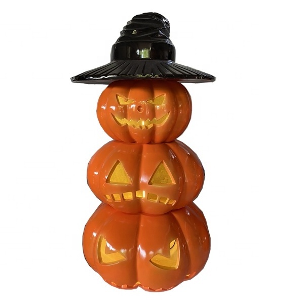 Hot-sale Halloween Props Scary Fiberglass Halloween Pumpkin Sculpture For Indoor Outdoor Halloween Decor