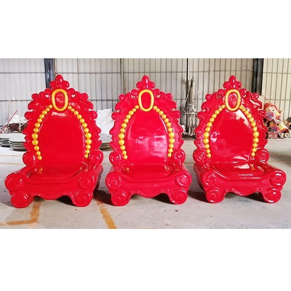 Popular fiberglass santa throne chairs high back christmas throne decoration for santa clause