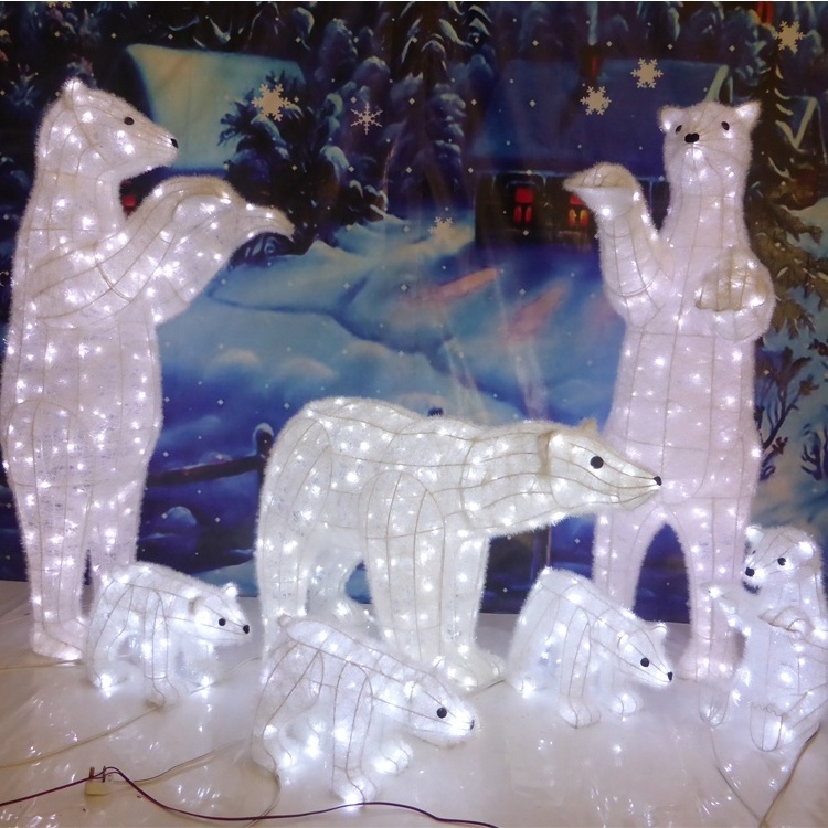 Outdoor Christmas Holiday  Lighting Decoration LED Christmas Polar Bear Lights for Street Plaza Decoration