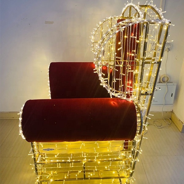 Hot-sale Lighted Christmas Throne Chair for Shopping Mall Building Street Home Christmas Holiday Decoration