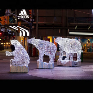 Outdoor Christmas Holiday  Lighting Decoration LED Christmas Polar Bear Lights for Street Plaza Decoration