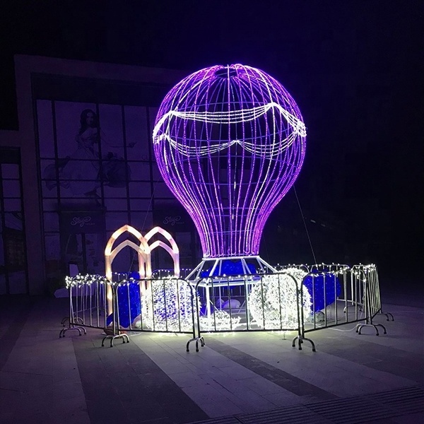 Outdoor Holiday Landscape Lighting Christmas Decorative LED Hot Air Balloon Lights For Street Shop Decoration