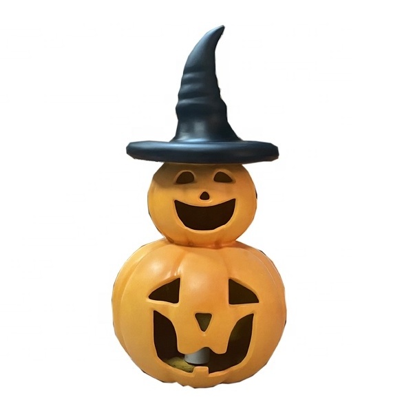 Hot-sale Halloween Props Scary Fiberglass Halloween Pumpkin Sculpture For Indoor Outdoor Halloween Decor