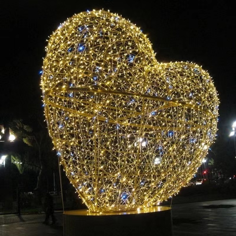 Christmas Wedding Valentine Day Lighting Decoration Outdoor 3D Motif led lights with heart sharp arch For Outdoor Decoration