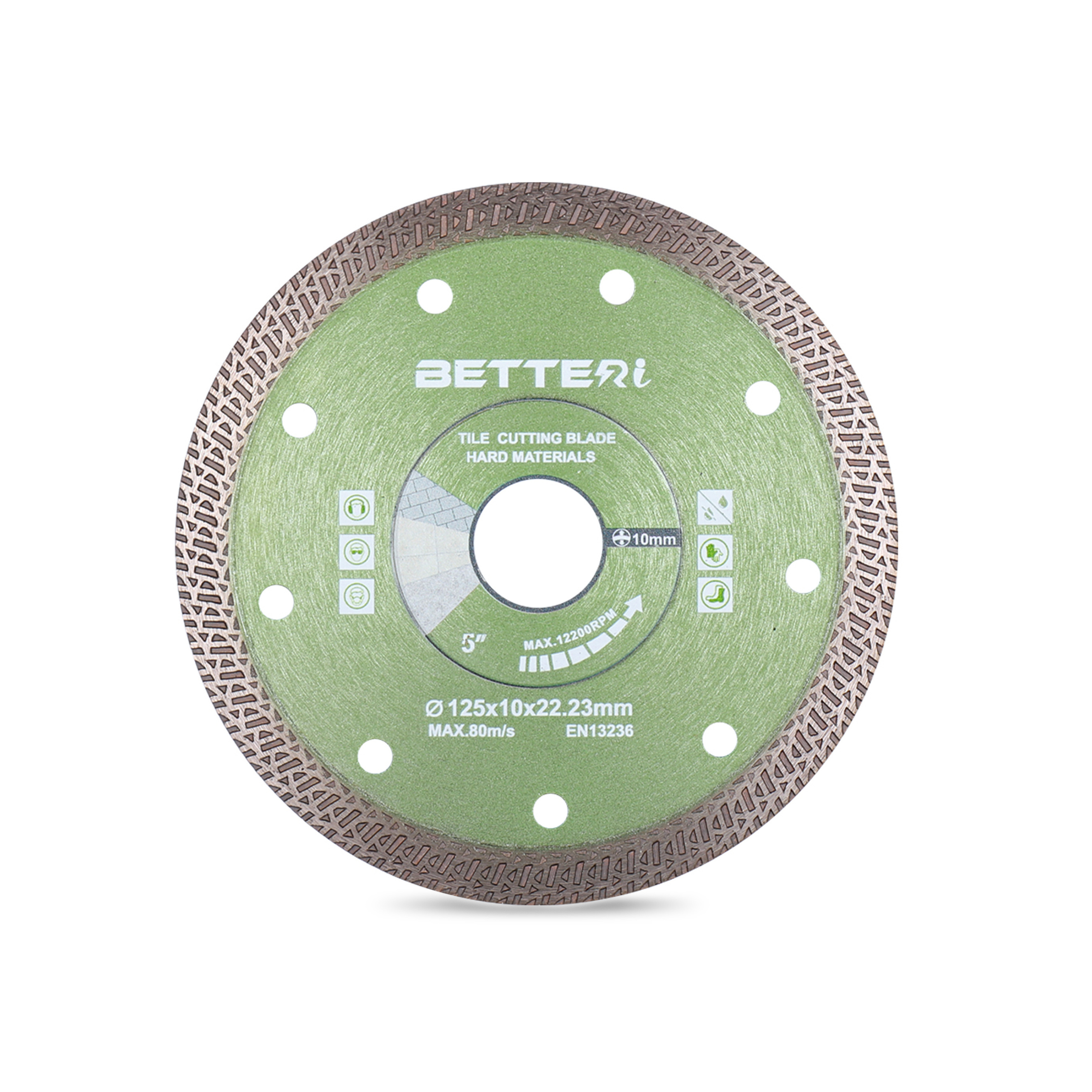 Betteri 125mm K Teeth rim Cutting Wheel Mesh Turbo Saw Blades hot press Porcelain Tile Cutting Disc Wheel