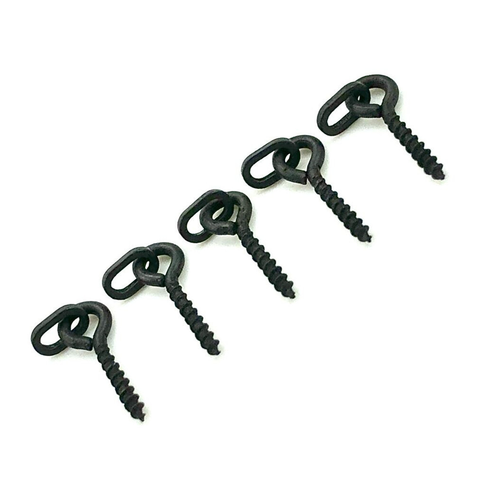 13mm Carp fishing swivel boilie bait screw with round link loop hook holder matt black link for rigs terminal tackle