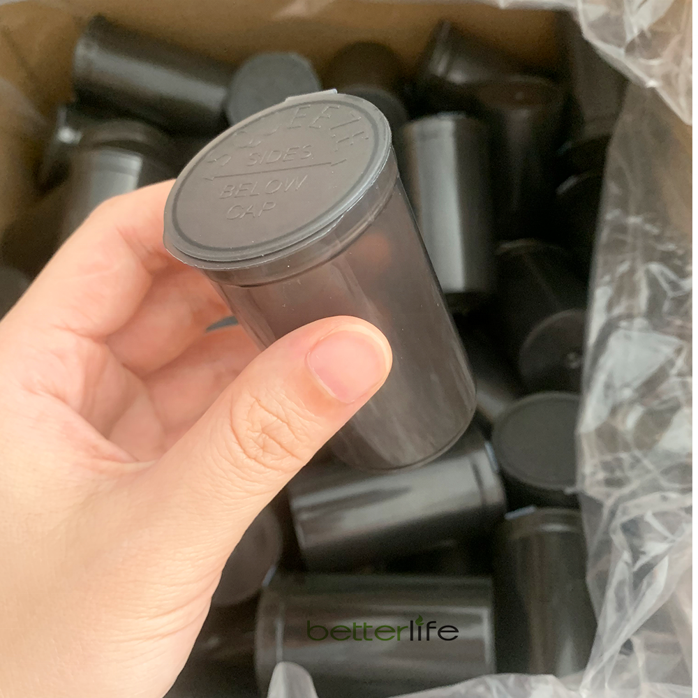 Hot Sale Free Samples PP 13 19 30 60 90 120 Dram Pre cartridge packaging Pop Top Child-resistant Dram Plastic Pop Top Container