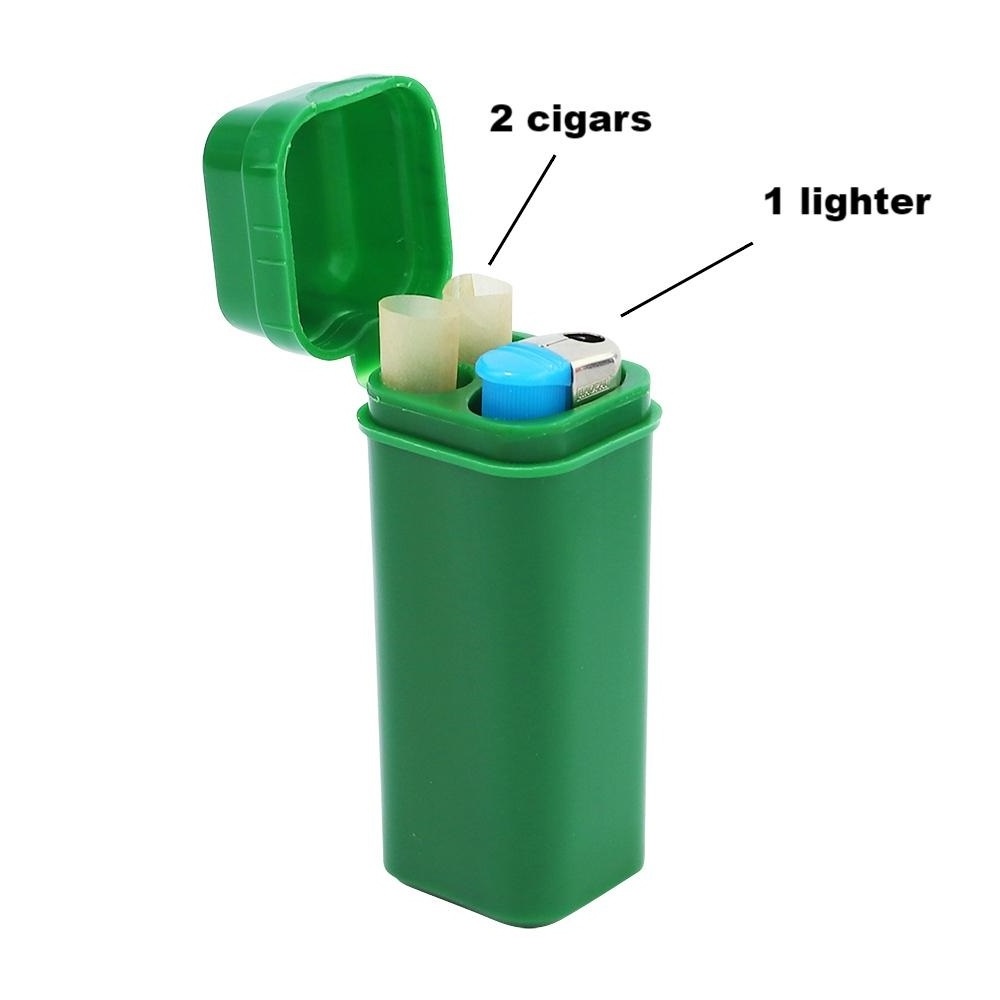 Portable Mini 3 in 1 Portable Plastic Lighter Storage Jar Cigarette Case Smoking Accessories Lighter Storage Holder