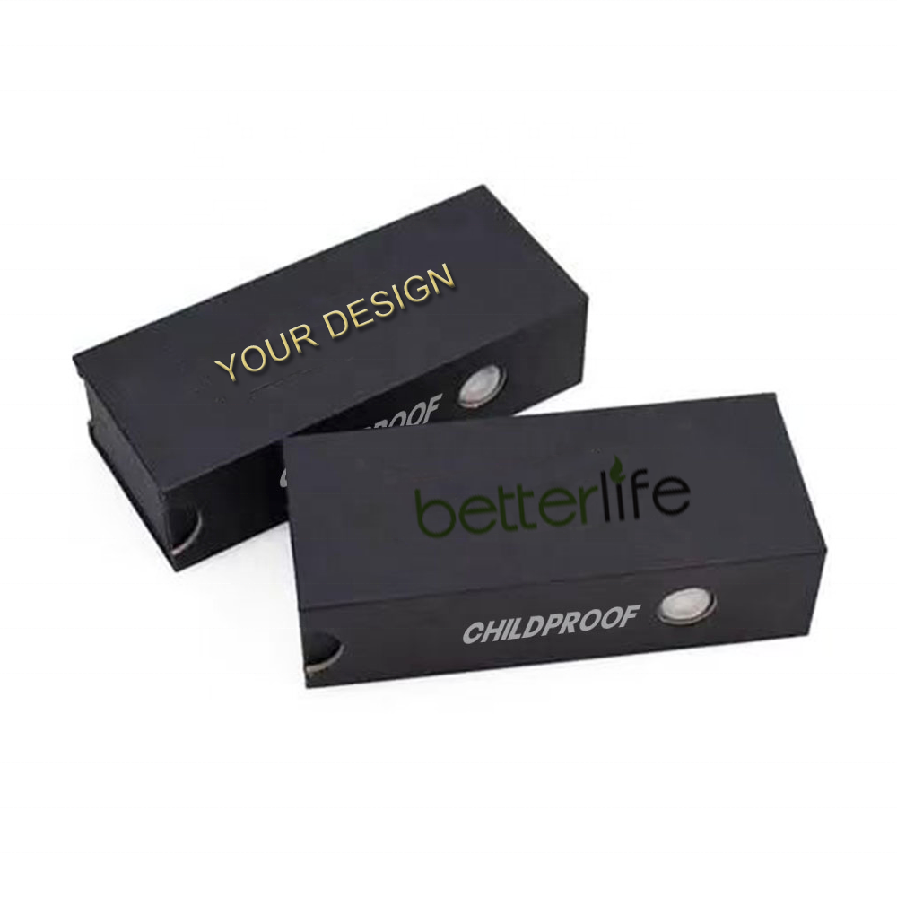 Empty Biodegradable Wholesale Custom Logo  Pre  Packaging Small Black Packaging Push Boxes For Tube Plastic 1 Gram