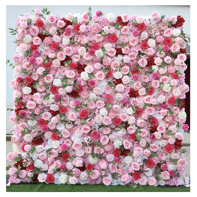 Purple Artificial Flower Wall Wedding Decoration Artificial Flowers Customizable Flower Wall