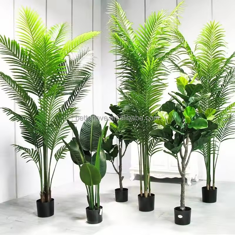 Indoor Decoration Artificial Green Tree Plant Bonsai Style Traveler Banana Pot Artificial Plants & Greenery