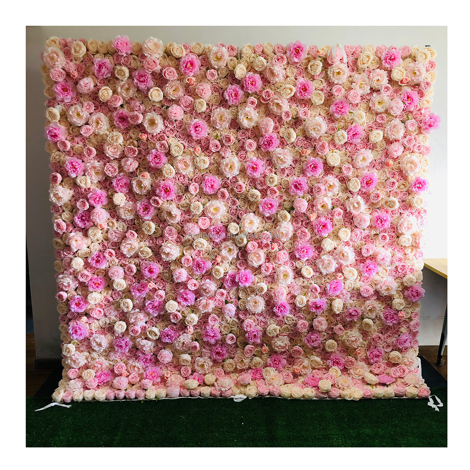 betterlove artificial flower wall portable flower wall backdrop stand fabric artificial rolling up curtain flower wall