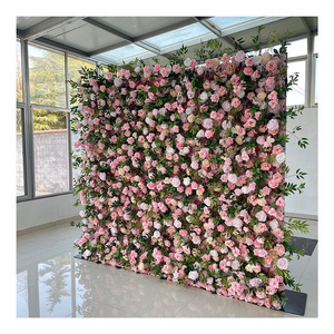 5D Fabric Artificial Flower Wall for Garden Large Zipper Rolling up Flower Wall Easter & Mother's Day Wall Decoration