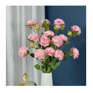 betterlove Artificial Flowers Peony Spray 3 Heads Silk Flower Faux Flowers Vintage for Wedding Home Kitchen Decoration