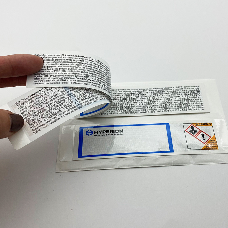 Custom Double Layer Booklet Folding Multi Label Printing Cosmetic Product Three Layer Peel Off Adhesive Multilayer Label