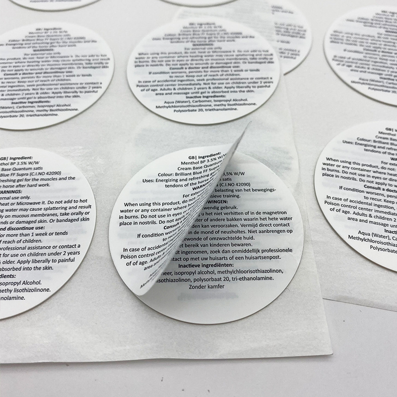 Custom Logo Waterproof Vinyl Three Layer Labels Round Peel Off Multi Layer Sticker Double Sided Adhesive Labels For Cosmetic