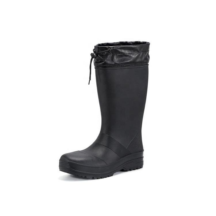 Factory Direct Black EVA Rain Boots Mid-Calf  Gumboots Women Shoes Knee-high With Steel Plastic Toe Rain Boots For Men