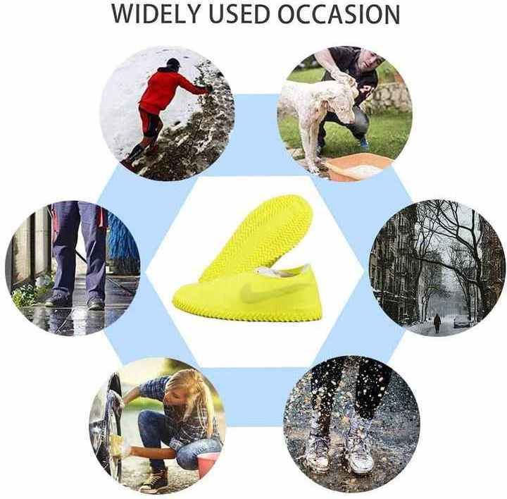 waterproof  rubber boots non-slip water shoes men and women protection silicone rain cover boot silicone rain boots