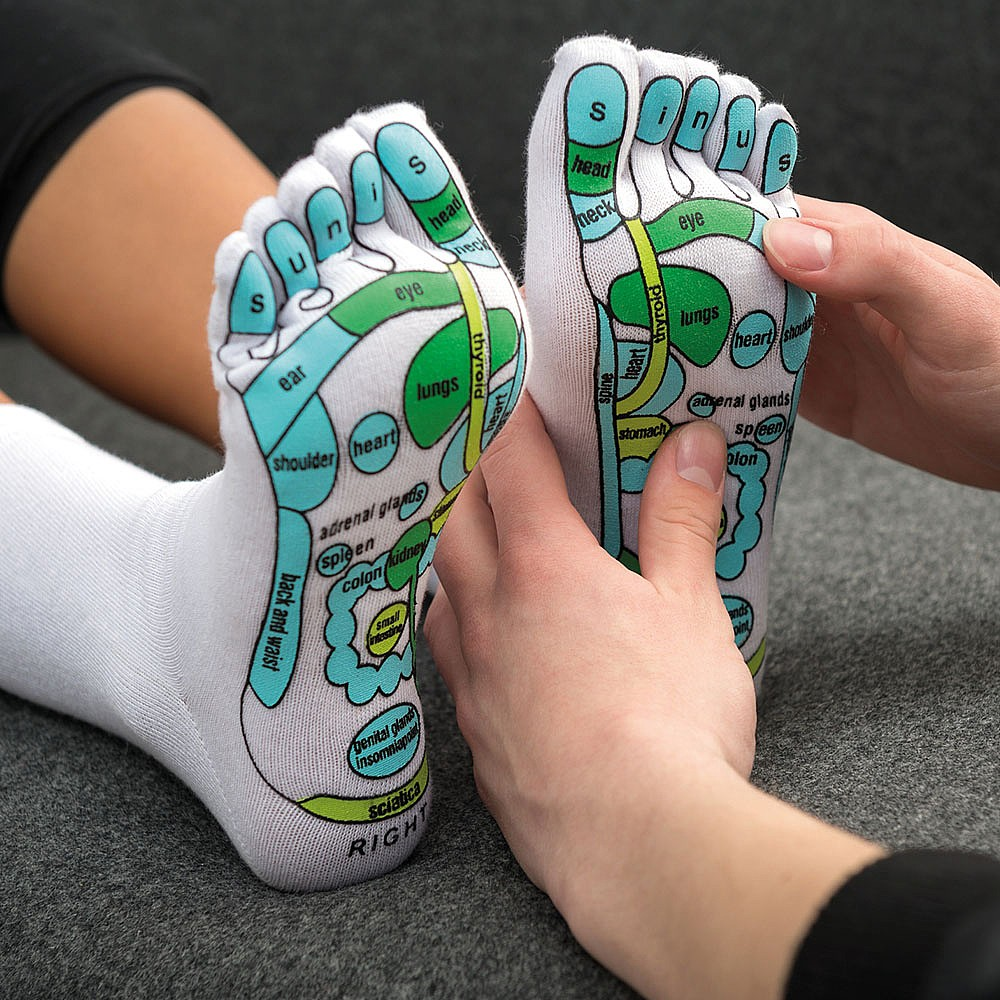 95% Cotton 5% Spandex Reflexology Zones Marked Foot Massage Reflexology Socks Reflexology Gloves