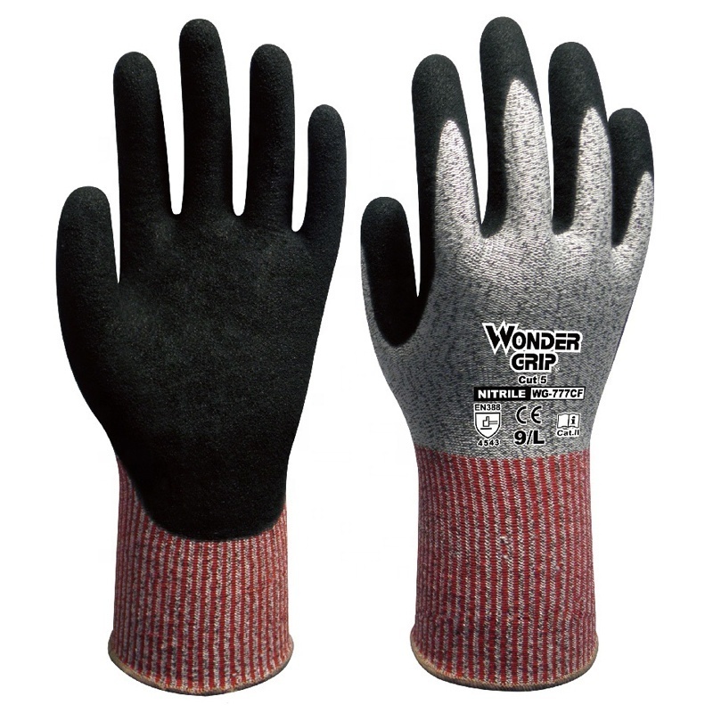 Aramid Fiber Rigger HPPE ANSI A4 Micro Foam Nitrile Maxi High Flex Butcher Anti Cut Resistant Proof Safety Work Gloves