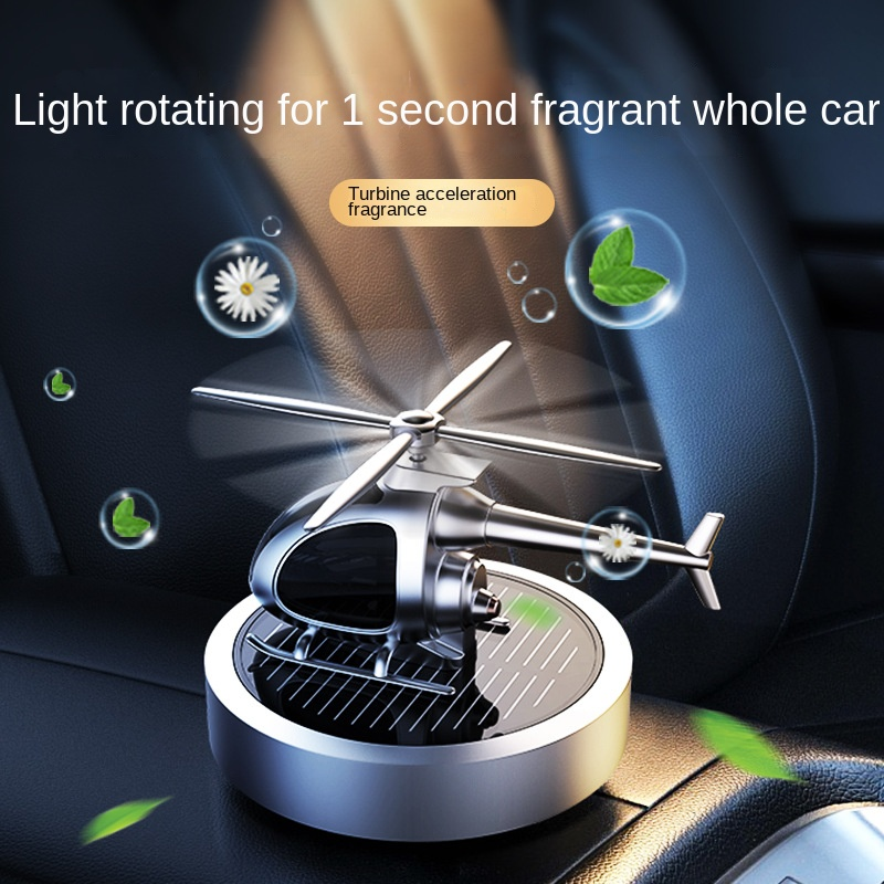 New Solar Aircraft Perfume Car Rotating Aromatherapy Helicopter Perfume Ornament Car Air Freshener