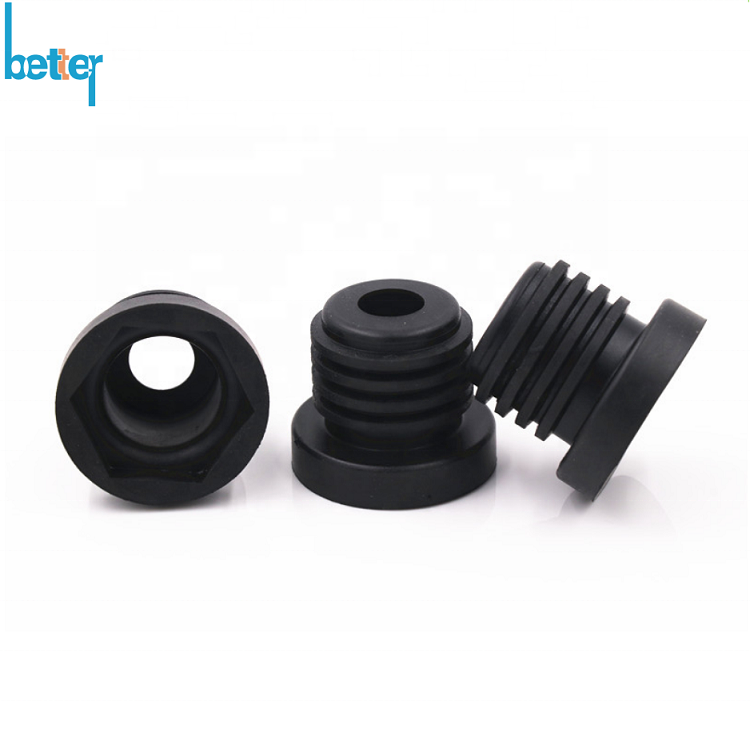 Custom moulded silicone rubber stopper screw