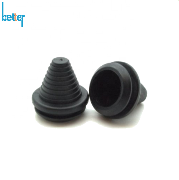 Custom moulded silicone rubber stopper screw