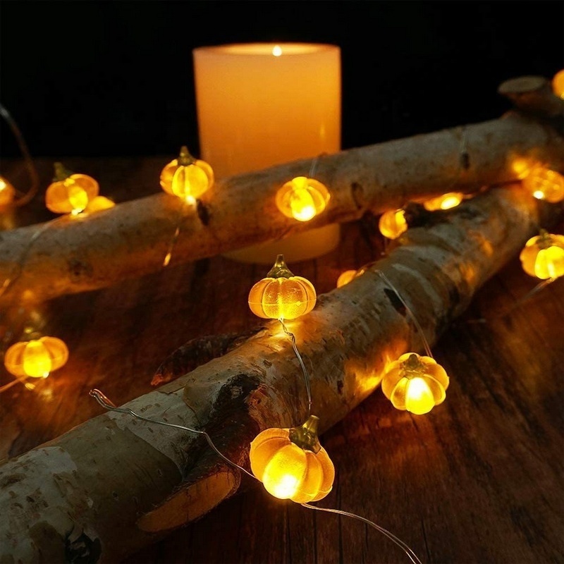 8 Modes Waterproof Small String Lights With Remote Control China Wholesale 40 Warm White Led Silver Copper Pumpkins String Light