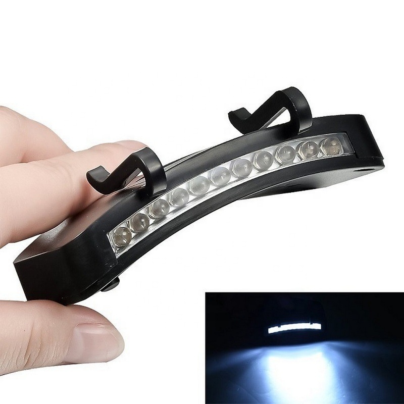 Battery Operated LED Clip Cap Light Switch Control Emergency Work 11 Led Mini Clip-On Lamp Cycling Hiking Camping Light