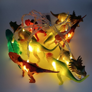 2023 Led Christmas Lights Decoration Supplies Battery Operated Cute Indoor House Colorful Dinosaur Led String Light Warm White