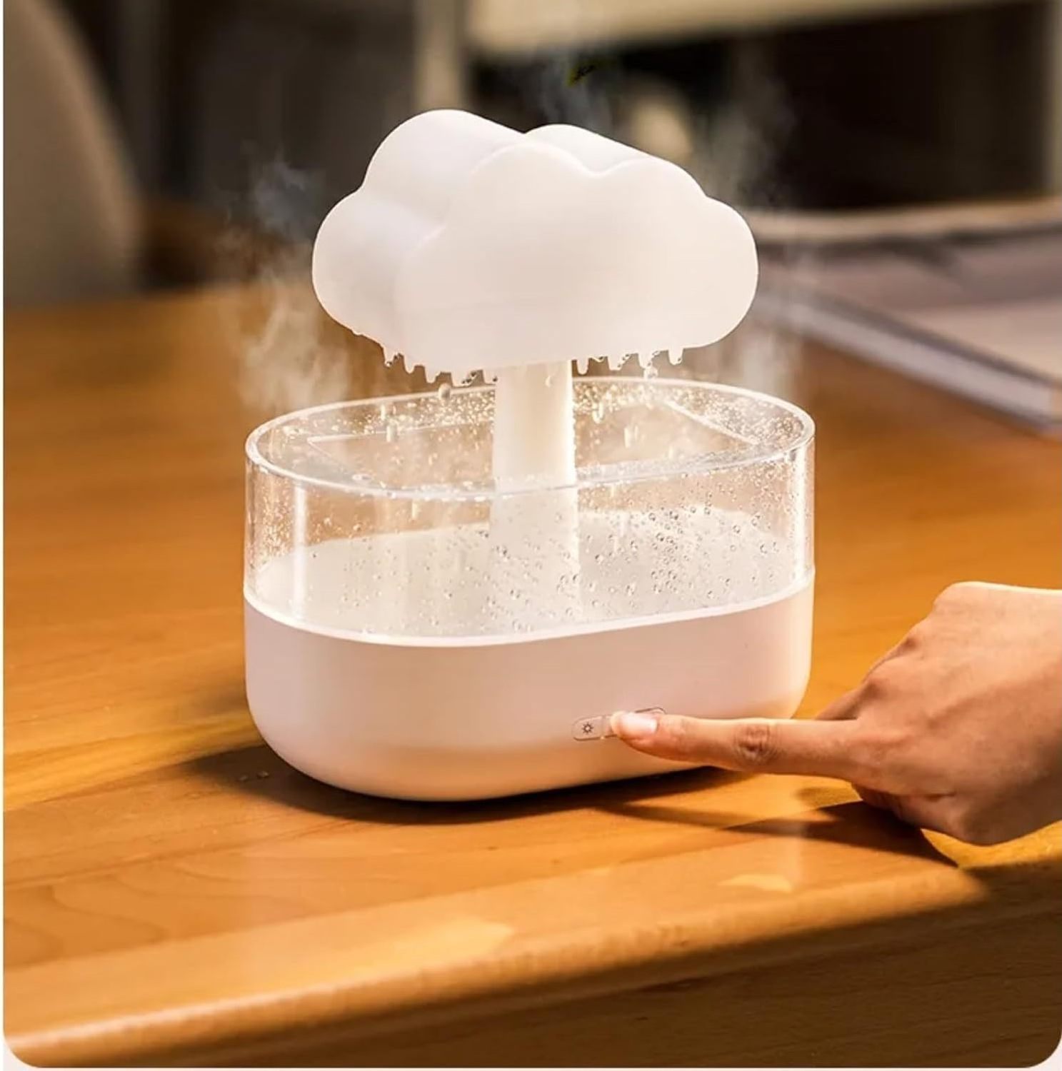 Rain Cloud Diffuser Humidifier, Water Drip Humidifier Desk Fountain Bedside Sleeping Relaxing Mood Water Drop Sound