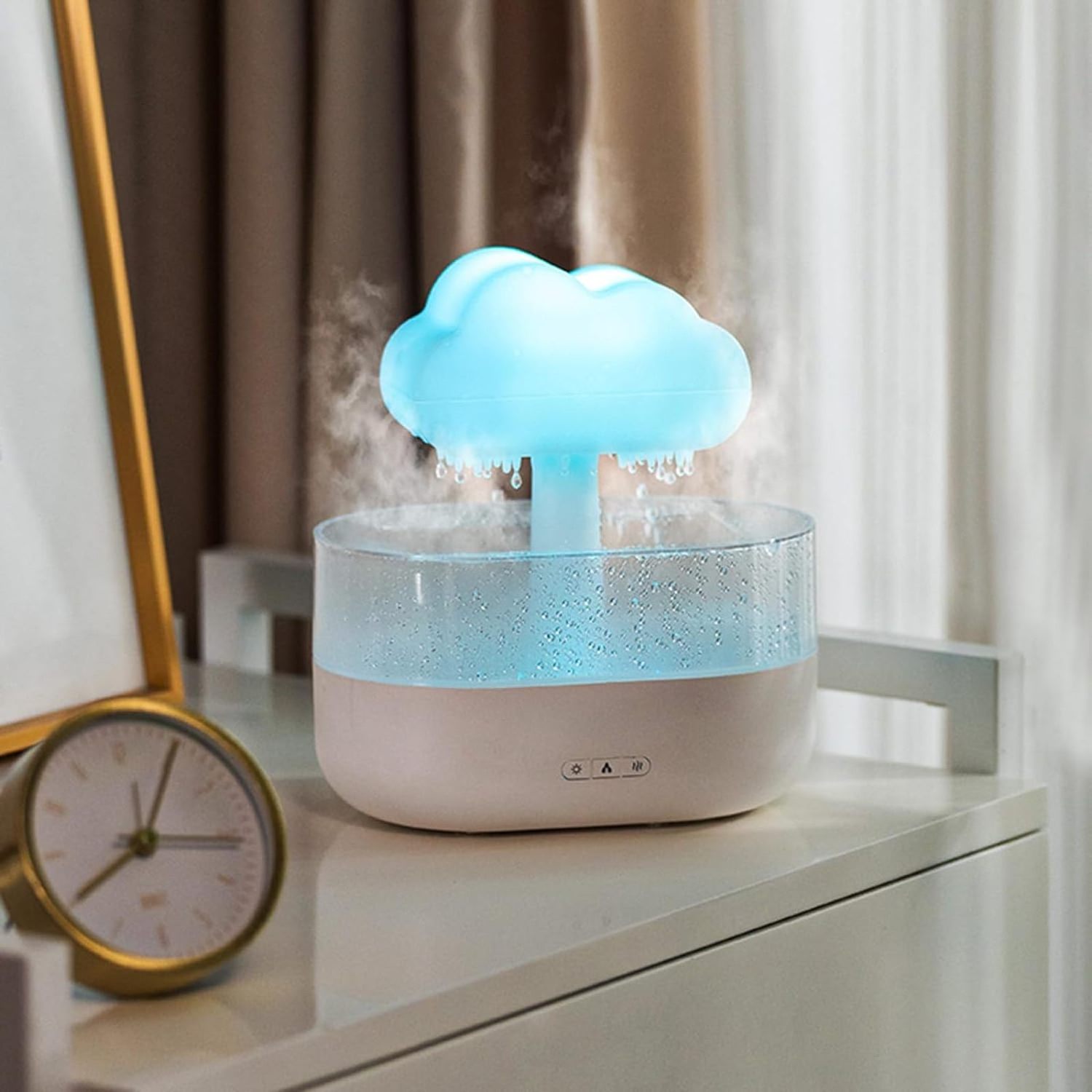 Rain Cloud Diffuser Humidifier, Water Drip Humidifier Desk Fountain Bedside Sleeping Relaxing Mood Water Drop Sound