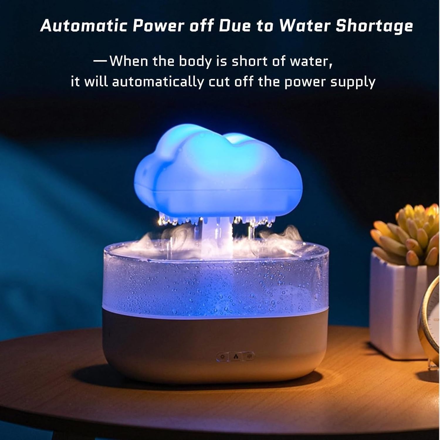 Rain Cloud Diffuser Humidifier, Water Drip Humidifier Desk Fountain Bedside Sleeping Relaxing Mood Water Drop Sound