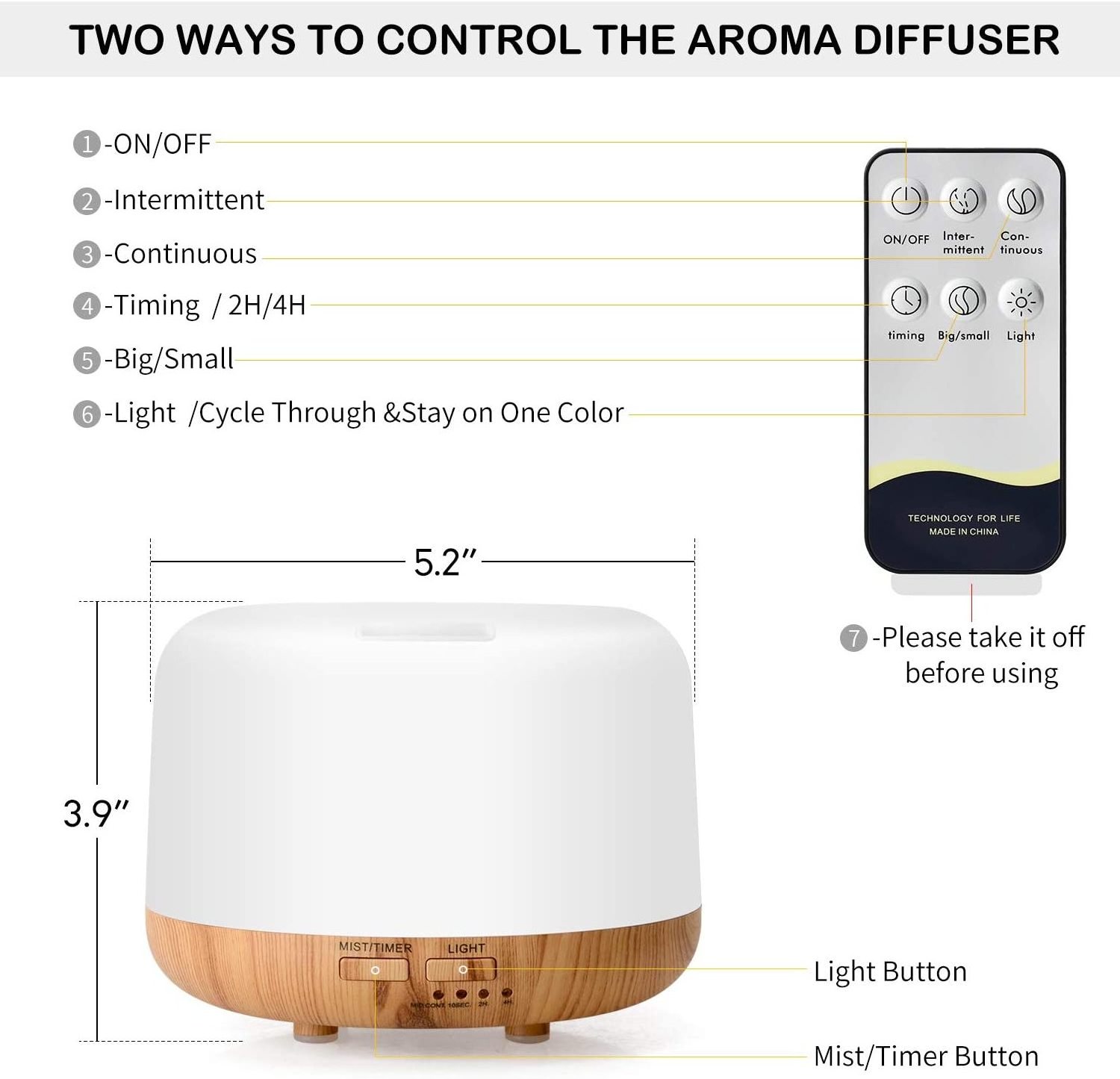 Health Care 300ml Essential Oil Air Mist Diffuser Quiet Aroma Essential Oil Diffuser with Adjustable Cool Mist Humidifier