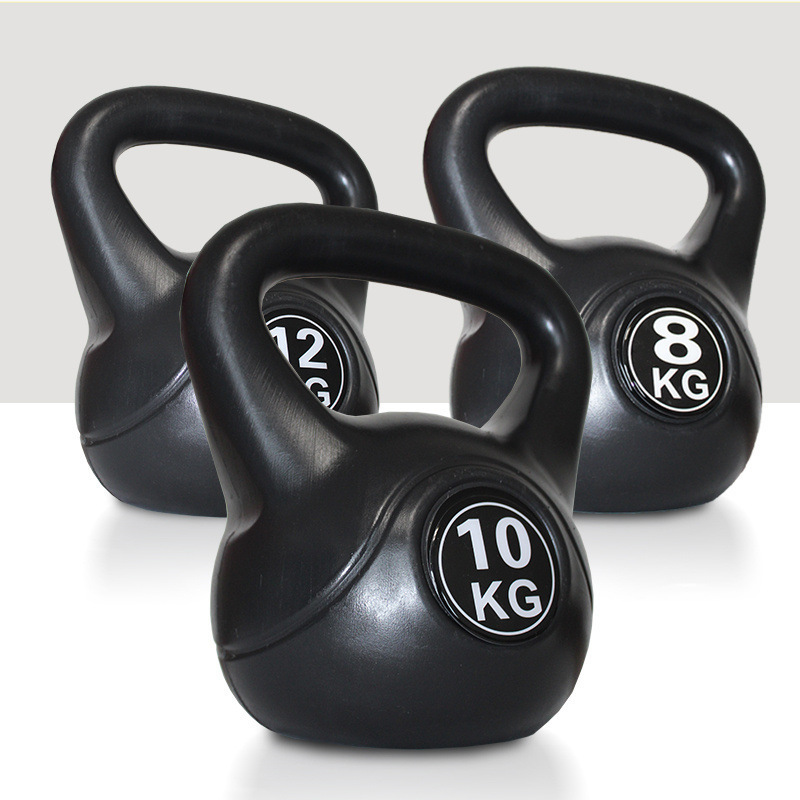 Custom weight lifting  PE cement  kettlebell 2kg 4kg 6kg 8kg 10kg Gym fitness home outdoor sport competition kettlebell