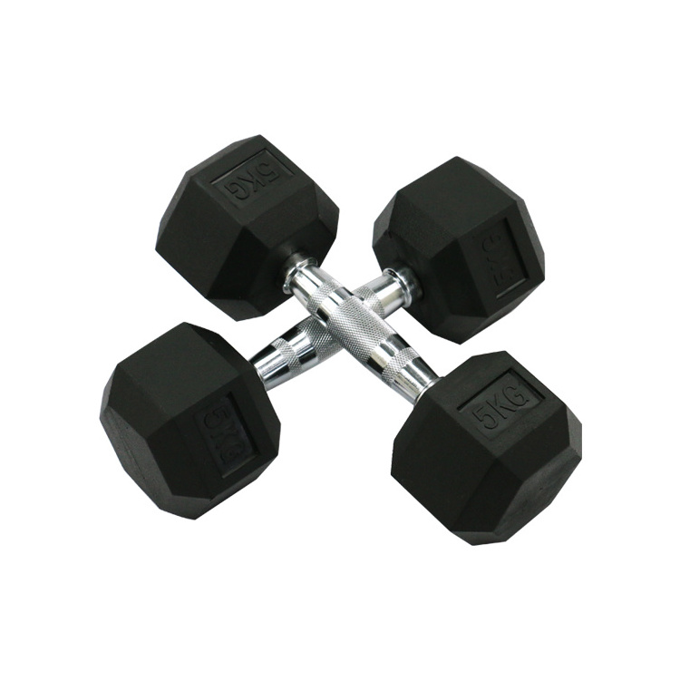 Cross Fitness Hex Dumbbell Gym Basic Equipment Rubber Coated Hexagonal Dumbbell