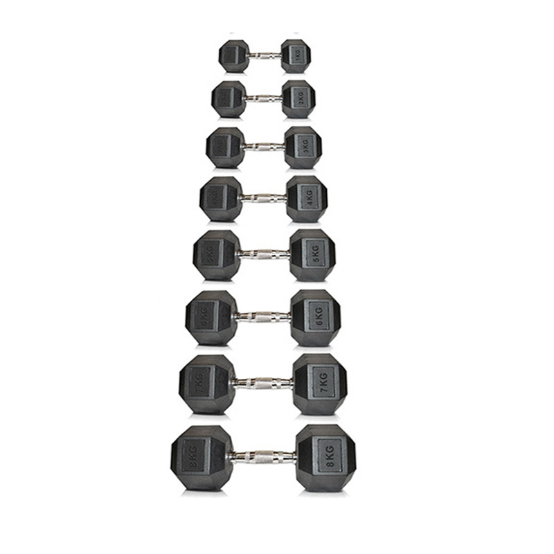 Wholesale Gym weight lifting black cheap hex lbs rubber coated hex dumbbells