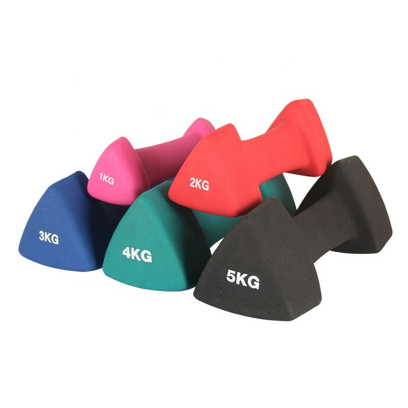 New style portable Cast Iron Triangle Neoprene Dumbbell Set for fitness