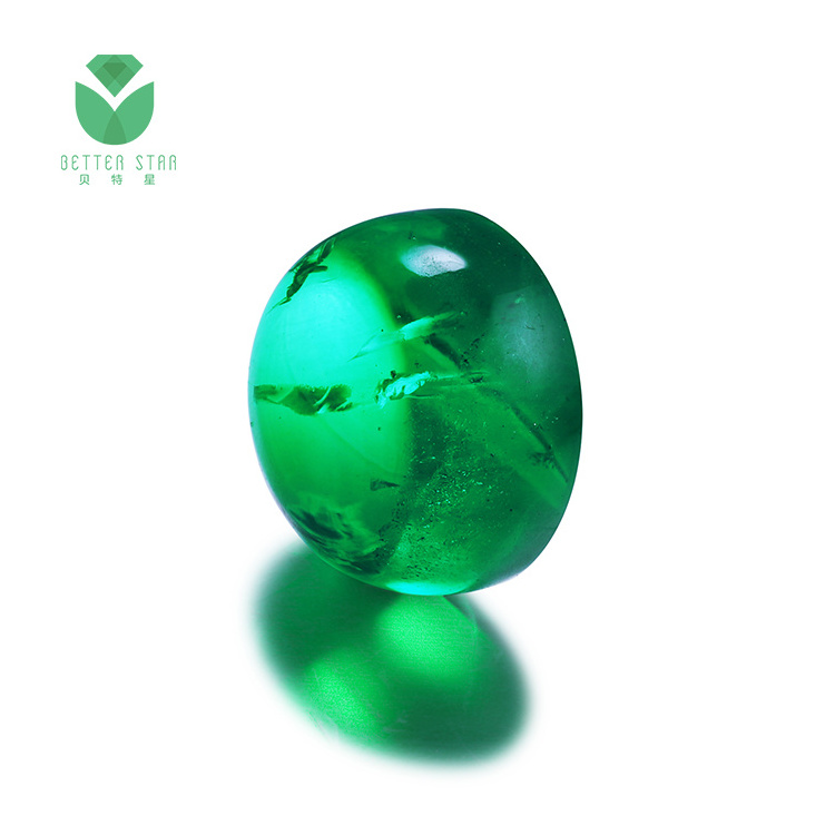 High Quality 0.1-5 Carat Round Stone Lab Grown Emerald China Supplier Real Synthetic Emerald Loose Gemstones