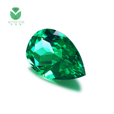 Wholesale Pear Shape Lab Created Emerald Hydrothermal Gemstone 1-5 Carat Lab Grown Emerald Gemstone Synthetic Emerald