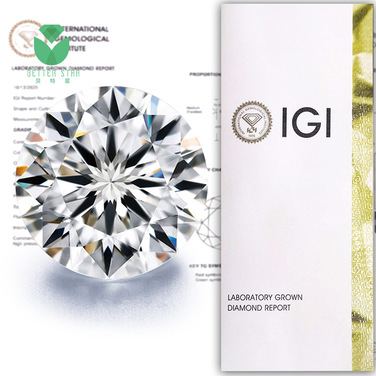 Synthetic Diamond Cvd 0.01-3 Carat DEF VVS-SI Gia Certified Lab Created Diamond Man Made Diamonds