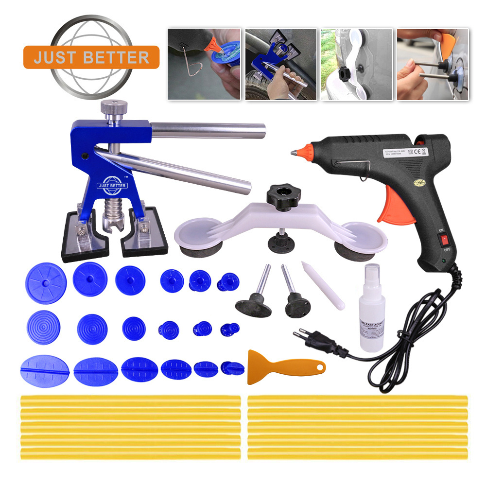 PDR TOOLS Paint less Dent Repair Tools Dent Lifter Kit With Cross Puller Glue Gun Glue Tabs Sticks Tools