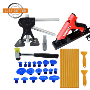 Car Body Dent Repair Removal Tool Kit Puller Lifter Glue Gun With Clue Tabs